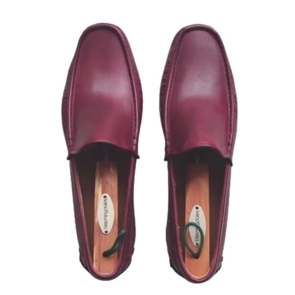 KITON Men's Calf Leather Slip on Loafers Shoes Burgundy size 9.5